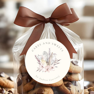 Adesivo Utensílios de pastelaria da padaria floral