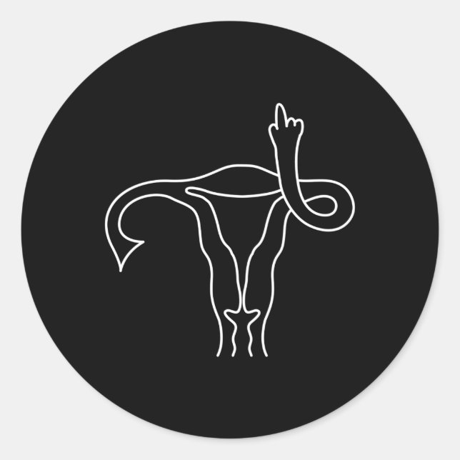 Adesivo Utero do Dedo Médio Pro Escolha Feminista (Frente)