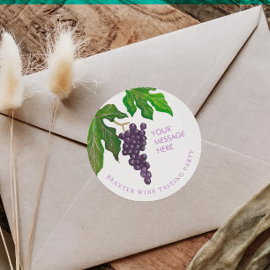 Adesivo Uvas para Festa de Degustação de Vinho