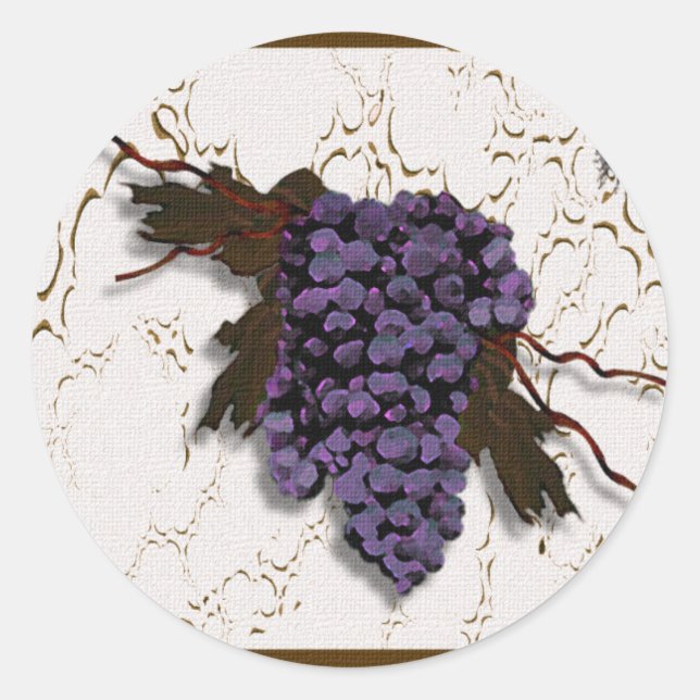Adesivo Uvas roxas e Abelhas de mel (Frente)