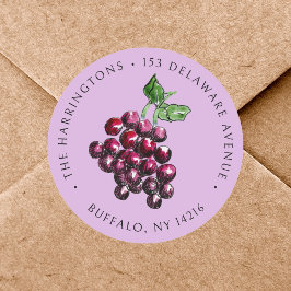Adesivo Uvas Tintas de Vinho Antigo Desenhadas à Mão Ender