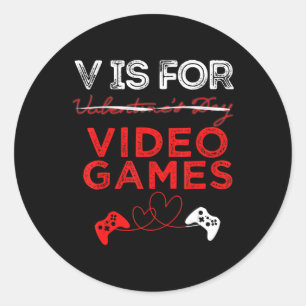 Adesivo V é para Namorados de jogadores de Videos games