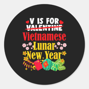Adesivo V É Para O Ano Novo Vietnamita Funny Valentine Tet