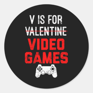 Adesivo V É Para O Dia Dos Namorados De Jogos De Vídeo Men