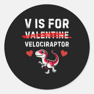 Adesivo V É Para Velociraptor Raptor Dinossauro Engraçado