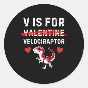 Adesivo V É Para Velociraptor Raptor Engraçado Dinossaur B