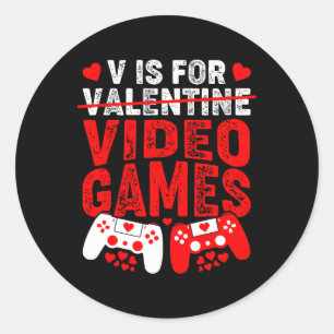 Adesivo V É Para Video Games Dia Dos Namorados Engraçado G