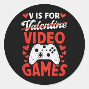 Adesivo V é para Videos games Jogo Amor Anti Valentine's D