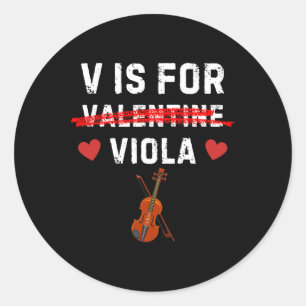Adesivo V é para Viola Música de Valentim Divertida para V