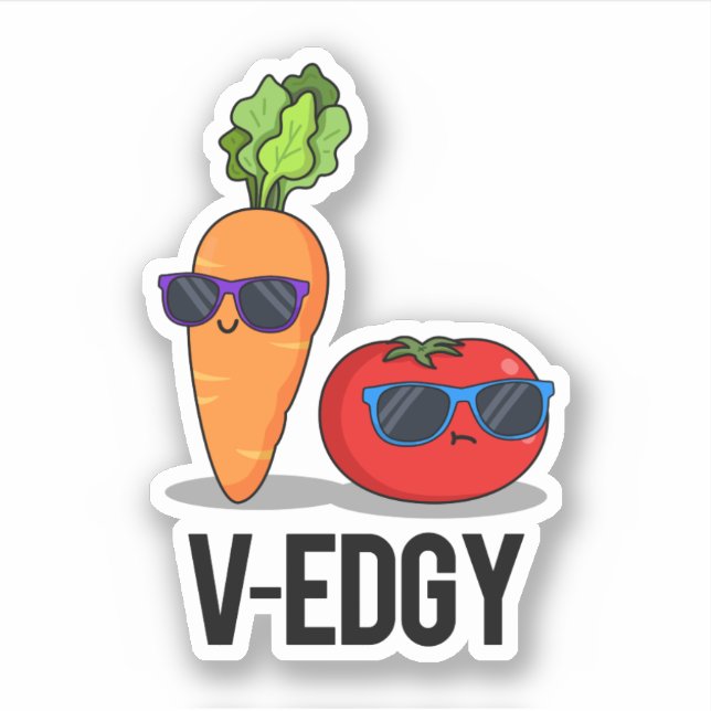 Adesivo V-Edgy Funny Veggie Pun (Frente)
