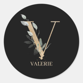 Adesivo V Monograma Floral Personalizado