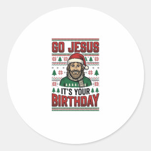 Adesivo Vá Jesus Camisa Vintage de Natal de Aniversário