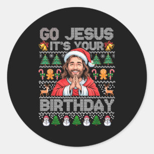 Adesivo Vá Jesus É Seu Aniversário Feliz Natal Menino Meni