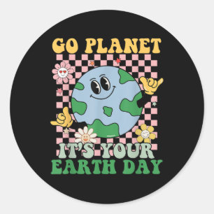 Adesivo Vá Planeta É Seu Dia Da Terra Garoto Da Paz