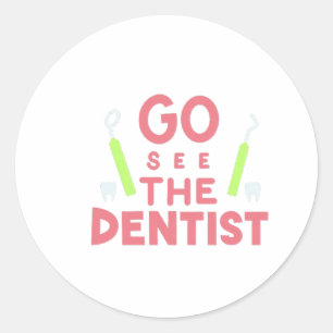 Adesivo "Vá ver o dentista: sorrisos brilhantes à frente!
