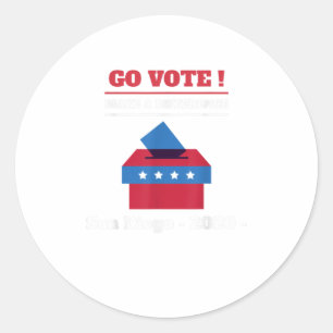 Adesivo Vá votar Faça a diferença San Diego Califo