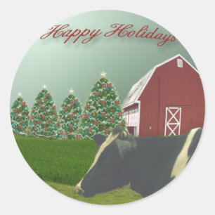 Adesivo Vaca Angus Happy Holidy Sticker