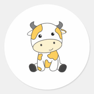 Adesivo Vaca Banana Kawaii Retro Vacas Bananas Japonesas