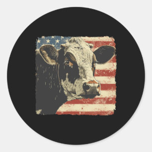 Adesivo Vaca Bandeira EUA 4 De Julho Homens Mulheres 