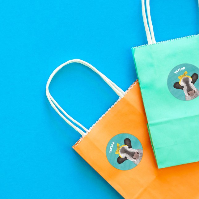 Adesivo Vaca branca com Arco personalizado (Criador carregado)