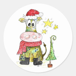 Adesivo Vaca branca de Natal