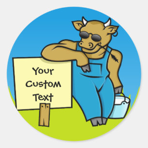 Adesivo Vaca com sinal