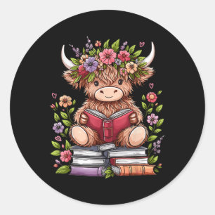 Adesivo Vaca Da Terra Alta De Bebê Cuja Leitura Lê Bookwor