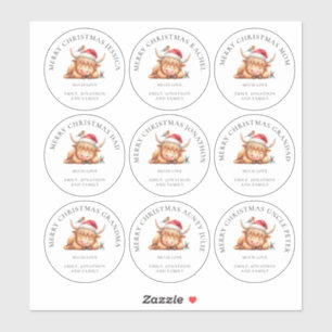 Adesivo Vaca das Terras Altas Bonitas Nomes Individuais Me