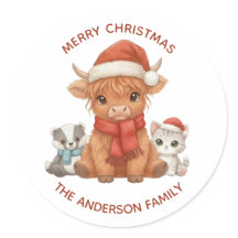Vaca das Terras Altas Personalizada de Natal Nome