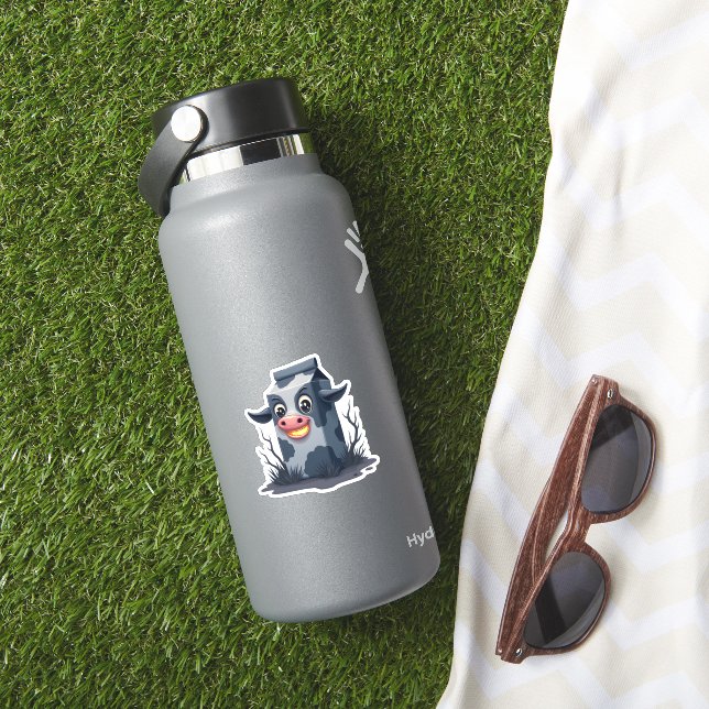 Adesivo Vaca de cartão de leite amaldiçoada (HydroFlask Insitu)