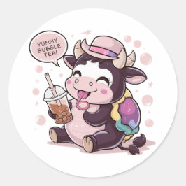 Adesivo Vaca de Cartoon Adorável: Cozy, Kawaii Vibes