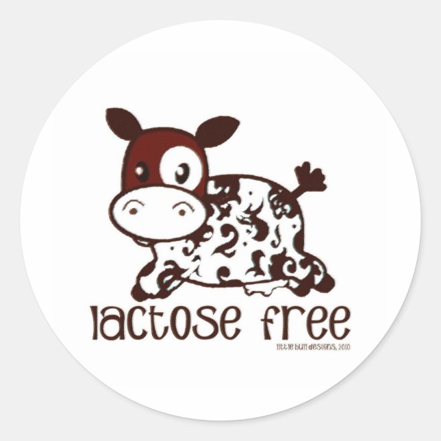 Adesivo Vaca de Castanho Livre de Lactose (Frente)