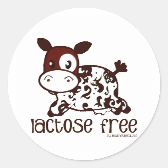 Adesivo Vaca de Castanho Livre de Lactose (Frente)