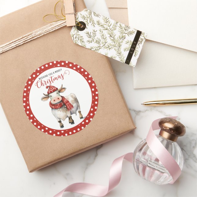 Adesivo Vaca de Natal com Piada  (Presentear)