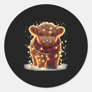Adesivo Vaca de Natal Highland Cow Natal Xmas Bebê Lanoso 