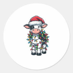 Adesivo Vaca de Papais noeis Cubra de Traje do Xmas