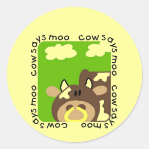 Adesivo Vaca diz Camisetas e presentes