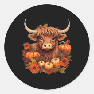 Adesivo Vaca E Deixa Pumpkins No Outono Ocidental