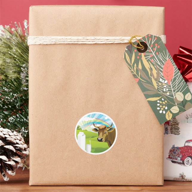 Adesivo Vaca E Vinhetas De Leite (Criador carregado)