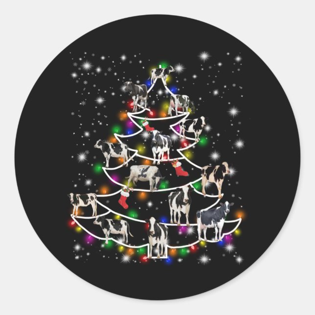 Adesivo Vaca | Engraçados ornamentos de árvores de Natal (Frente)