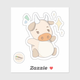 Adesivo Vaca Estrela Doodle Kawaii
