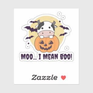Adesivo Vaca Fantasma Cute Kawaii Halloween Moo Eu Quero D