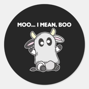 Adesivo Vaca Fantasma Cute Kawaii Halloween Moo Eu Quero D