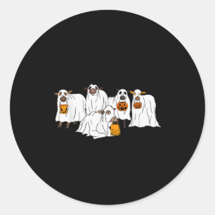 Adesivo Vaca Fantasma Engraçada Halloween Fazendeiro Doce