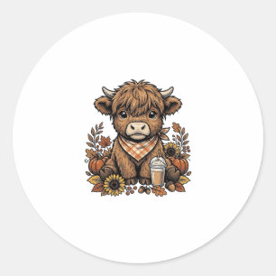 Adesivo Vaca Highland Outono Vintage Arte de Casa de Fazen