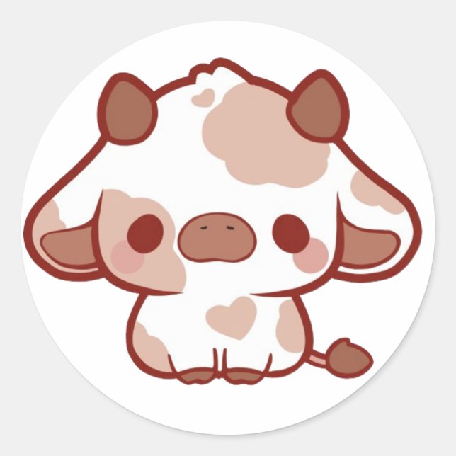 Adesivo Vaca Kawaii (Frente)