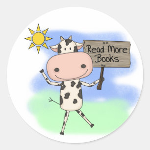 Adesivo Vaca Ler Mais Livros