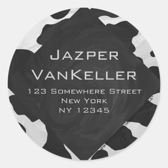 Adesivo Vaca monográfica preta e branca (Frente)