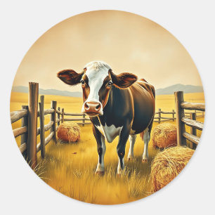 Adesivo Vaca Pastoral com Balas de Cintura