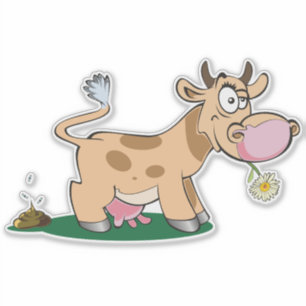 Adesivo Vaca Pooping